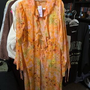 Wild Fable Orange Floral Kimono